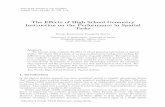 The E ects of High School Geometry Instruction on the ... of High School... · Journal for Geometry and Graphics Volume VOL (YEAR), No. NO, 1-18. The E ects of High School Geometry