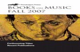 Pendragon Press BOOKS on MUSIC Fall 2007 · Pendragon Press BOOKS on MUSIC Fall 2007 ... A Bibiography and Guide by David Russell ... Alessandro and Domenico Scarlatti: ...