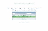 Quality Considerations for Munitions Response Projects (UXO-5) · Project Implementation Report Quality Considerations for Munitions Response Projects (UXO-5) December 2010