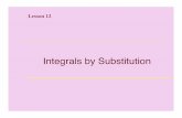Integrals by Substitution - Virginia Tech · Review: The Indeﬁnite Integral We will use the notation to represent all possible antiderivatives of the function f(x), with respect