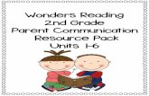 Wonders Reading 2nd Grade Parent Communication …€¦ · Wonders. Unit 1, Week 2. Spelling Words went tell. pet job. fog not. tug hut. tub bun. fix has. one or. see . Sight Words