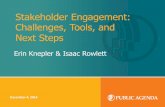Stakeholder Engagement: Challenges, Tools, and … Agenda - Engagement... · Agenda 1. Challenges You Anticipate 2. Overview of Stakeholder Engagement Tools & Resources 3. Value of