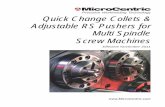Precision Workholding Technology Quick ... - MicroCentric€¦ · Quick Change Collets & Adjustable RS Pushers for Multi Spindle ... Hainbuch Adjustable RS Pusher System ... MicroCentric's
