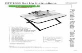 Portable Router Table System - … · RTP1000 Set Up Instructions Inventory check list: 1 Table with Folding Legs 1 SH-5 Premium Router Fence 1 Clear Plastic Chip Guard 1 Metal Chip