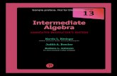 Intermediate Algebra Algebra Marvin L. Bittinger Indiana University Purdue University Indianapolis Judith