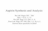 Aspirin Synthesis and Analysis - TCU Geology …geo 10.pdf · Aspirin Synthesis and Analysis Pre-lab: Pages 305 – 306 Qns: ... alum lab. • If crystals are ... • Perform the