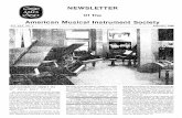 American Musical Instrument S,?ciety · 2014-07-06 · NEWSLETTER Of The American Musical Instrument S,?ciety Vol. XIX, No.1 AMIS/CIMCIM MEET IN ST. PAUL MAY 10-13 The American Musical