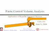 Finite Control Volume Analysis - CEE Cornellceeserver.cee.cornell.edu/mw24/cee331/lectures/05 Control Volume.pdf · Monroe L. Weber-Shirk School of Civil and Environmental Engineering