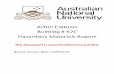 Acton Campus Building # 67C Hazardous Materials Report · Acton Campus Building # 67C Hazardous Materials Report This document is uncontrolled once printed. Report Version Date: 11/3/2015