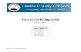 First Grade Pacing Guide - Home - Halifax County … · complex closed syllable words. ... • Satchel Paige , Lesa Cline-Ransome • Miss Rumphius, ... HCS First Grade Pacing Guide
