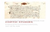 THE INTERNATIONAL ASSOCIATION FOR COPTIC STUDIES · THE INTERNATIONAL ASSOCIATION FOR COPTIC STUDIES ... International Association for Coptic Studies. ... Claremont Coptic Encyclopedia