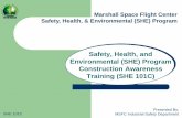 Marshall Space Flight Center - NASA · Marshall Space Flight Center Safety, Health, & Environmental (SHE) Program Safety, Health, and ... National Fire Protection Association (NFPA)