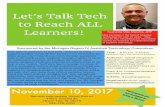 Let’s Talk Tech to Reach ALL Learners! - Michigan …miregioniv.weebly.com/uploads/1/2/4/8/1248222/lets_talk_tech_to... · Let’s Talk Tech to Reach ALL Learners! ... Macomb Intermediate