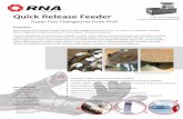 Quick Release Feeder - RNA Automation · Overview RNA’s unique Quick Release Feeder (QRF) has been designed to provide a low cost option for machinery needing rapid changeover between