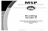 MSP - mrachelpohlsclasses · 06.04.2012 · S U P E R I N T E N D E N T U O F P B L I C I N S T R U C T I O N W A S HI N G T O N Reading Grade 6 Sample Reading Materials Student Edition