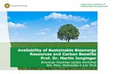 Availability of Sustainable Bioenergy Resources and Carbon ... · Availability of Sustainable Bioenergy Resources and Carbon Benefits ... limiting bioenergy to power production is