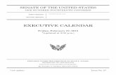 EXECUTIVE CALENDAR - Senate · EXECUTIVE CALENDAR By Jennifer A. Gorham, Executive Clerk SECRETARY OF THE SENATE PREPARED UNDER THE DIRECTION OF JULIE E. ADAMS, RESOLUTIONS C ALENDAR
