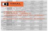 PROCEEDINGS FOR WAR CRIMES AGAINST RIFAAT AL-ASSAD ... · PROCEEDINGS FOR WAR CRIMES AGAINST RIFAAT AL-ASSAD Massacres of Tadmor & Hama MEDIA KIT 25 September 2017