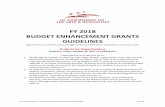 FY 2018 BUDGET ENHANCEMENT GRANTS GUIDELINES · FY 2018 BUDGET ENHANCEMENT GRANTS GUIDELINES ... for the purpose of markings and boundaries for such cemeteries ... FY 2018 Budget