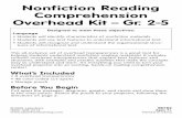 Nonfiction Reading Comprehension Overhead Kit – Gr. … · overhead projector into an exciting, hands-on reading comprehension center! What’s Included ... • Students will identify
