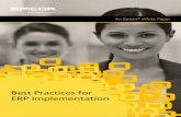 Best Practices for ERP Implementation - .Best Practices for ERP Implementation. 6 Once the scope