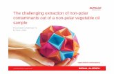 The challenging extraction of non-polar contaminants …€¦ · The challenging extraction of non-polar contaminants out of a non ... •Z-Sep/C18 mixture - retains fatty matrix