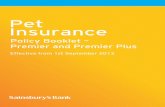 Pet Insurance - Sainsbury’s Bank · Holiday Cover 19 Section 1 ... Section 3 - Loss Cover (optional) 28 Death from injury 28 Death from illness 28 Cremation 29 ... and . pet. insurance,