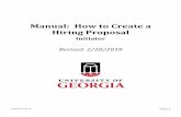 Manual: How to Create a Hiring Proposal · Revised 2‐20‐18 Page | 5 Start Hiring Proposal To begin the hiring proposal, Select the Postings tab and select the position type Staff,