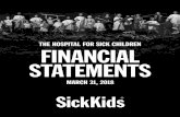 THE HOSPITAL FOR SICK CHILDREN FINANCIAL … Financial... · The preparation of the financial statements necessarily involves management's ... non-cash working capital balances ...