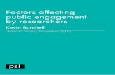 Factors affecting public engagement by researchers public engagement literature... · 2 Factors affecting public engagement by researchers: literature review Burchell, K. (2015) Factors