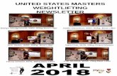 UNITED STATES MASTERS WEIGHTLIFTING … · UNITED STATES MASTERS WEIGHTLIFTING NEWSLETTER Justin Devereux, M35, 85kg, Best Lifter Terri Sipes, W55, 69kg, Best Lifter Sara Coe, W35,
