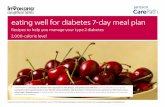 eating well for diabetes 7-day meal plan · eating well for diabetes 7-day meal plan ... The information and meal plans provided in this document are not intended to be ... Eating
