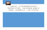 2016 Stewardship Ministry guidelines and sample letters€¦  · Web viewTwice-yearly letter to ... a spiritual expression of gratitude and love to God ... prayerful thanks and commit