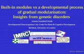 Built-in modules vs a developmental process of gradual … · Insights from genetic disorders Annette Karmiloff-Smith Developmental Neurocognition Lab, Centre for Brain & Cognitive