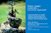 Water supply materials Common Approach - ANEC Ministry for Infrastructure_Water... · Water supply materials – Common Approach ... ANEC ASI CC Conference Hazardous chemicals in