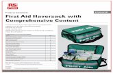 Product datasheet EGLISH First Aid Haversack with ... · Product datasheet First Aid Haversack with Comprehensive Content • Compact haversack with eight internal compartments •