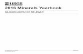 2016 Minerals Yearbook · Domestic statistics for silicon metal containing less than 99.9% silicon—silicon metal used as feedstocks for chemical, electronic, ...