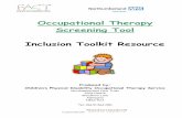 Occupational Therapy Assessment · Quick reference Developmental Checklist for Occupational Therapy ... health visitor, ... How do I carry out the Occupational Therapy Assessment?