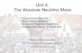 Unit 6: The Absolute Neutrino Mass - hep · Unit 6: The Absolute Neutrino Mass ... • Double Beta Decay Experiments ... two cases due to the different polarization?