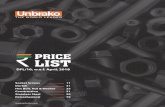 PRICE LIST - cparekhunbrako.comcparekhunbrako.com/unb_pricelist.pdf · THE WORLD LEADER LIST DFL/10, w.e.f. April, 2018  PRICE ® Socket Screws Durlok Hex Bolt, Nut & Washer …