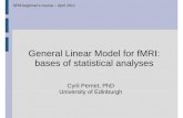 General Linear Model for fMRI: bases of statistical analyses · General Linear Model for fMRI: bases of statistical analyses SPM beginner's ... zIn maths it refers to equations ...