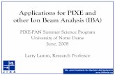 Applications for PIXE and other Ion Beam Analysis (IBA)€¦ · Applications for PIXE and other Ion Beam Analysis (IBA) ... using a scanning ... science and environmental pollution.