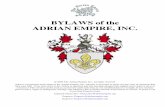 BYLAWS of the ADRIAN EMPIRE, INC. · Bylaws of the Adrian Empire Page 2 of 45 ... Orders, Ranks , Titles ... conveying the right to earn knightly ...