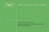 Quantitative Reasoning Assessment - wellesley.edu · to Quantitative Reasoning” in your ﬁ rst year at the College. After successfully completing this course, you should have the