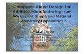 Computer-Aided Design for Additive Manufacturing: … · Quality Control Ship to Mexico • Slice Data • Laser (Scanning) ... Computer-Aided Design Models for Parts and Microstructure