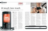 A touch too much - O2 · Sony Ericsson W960i A touch too much ONE of Sony Ericsson’s ... Walkman music brand and reinventing it for a new generation of younger, hipper mobile users.