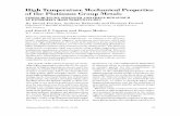 High Temperature Mechanical Properties of the … · High Temperature Mechanical Properties of the Platinum Group Metals STRESS-RUPTURE STRENGTH AND CREEP BEHAVIOUR AT EXTREMELY HIGH