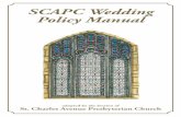 SCAPC Wedding Policy Manual · - Book of Order, Presbyterian Church ... *Use of non-professional singers/instrumentalists is prohibited. ... and then only through audition or supplied