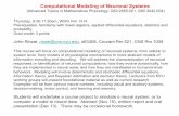 Computational Modeling of Neuronal Systemsrinzel/CMNSF07/Neuronal dyns cell_CMNSF07.pdf · This course will focus on computational modeling of neuronal systems, ... L. Mathematical
