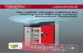 The safety storage cabinet for storing and filtering ... · cabinet and a recirculating air filter module, ... ments of the laboratory furniture standard EN 14727 ... robust construction